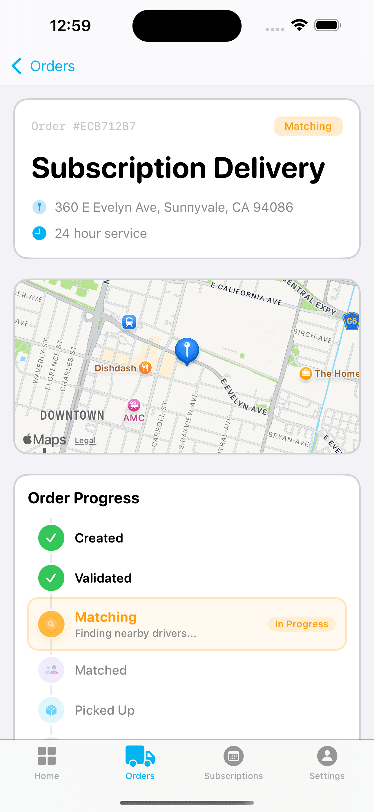 NavaNex app order tracking